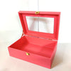 Transparent Lid Trunk Box - Rose Pink