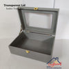 Transparent Lid Trunk Box - Grey
