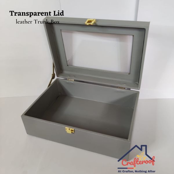 Transparent Lid Trunk Box - Grey