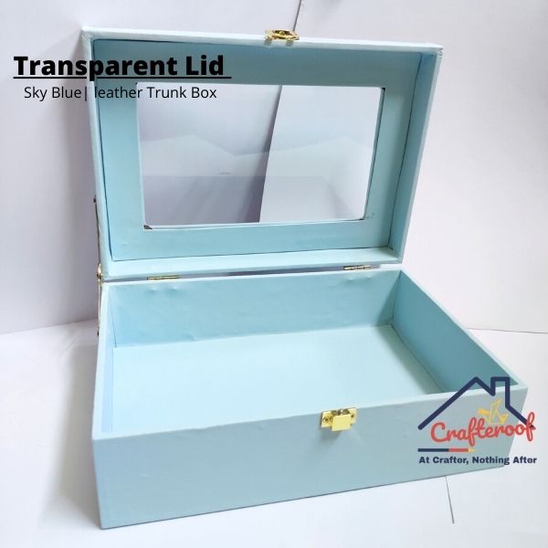 Transparent Lid Trunk Box - Sky Blue