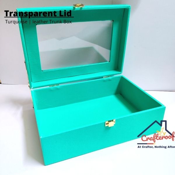 Transparent Lid Trunk Box – Turquoise