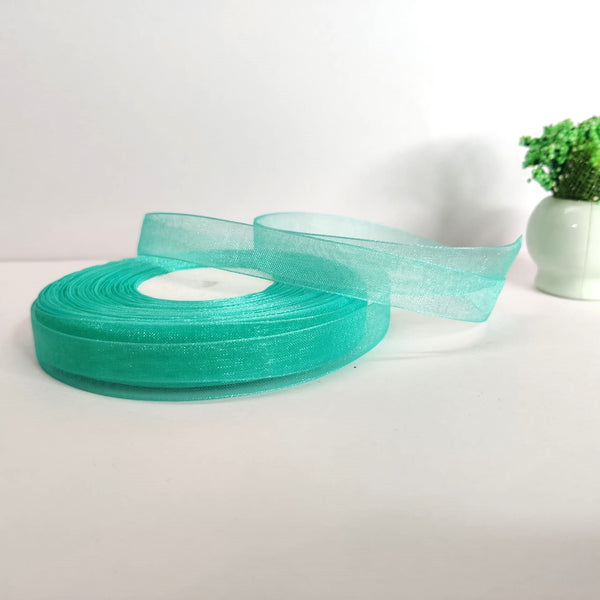 Turquoise Organza Ribbon - 1/2 inch