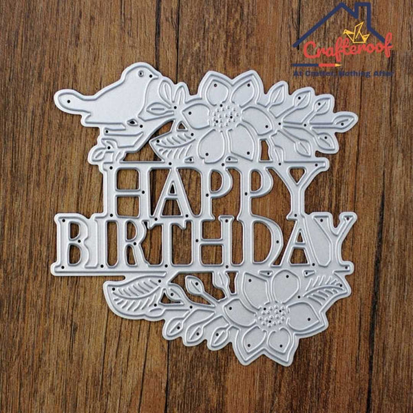 Floral Happy Birthday Die