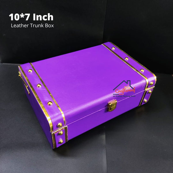 Violet Leather trunk box -10*7 inch