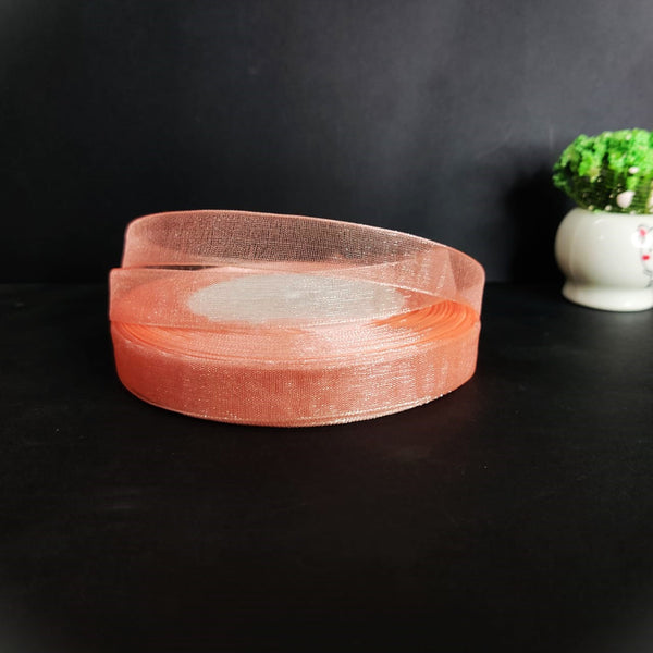Peach Organza Ribbon - 1/2 inch