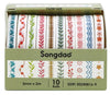 Songdao White Black Washi Tape - 10 roll/pack #6