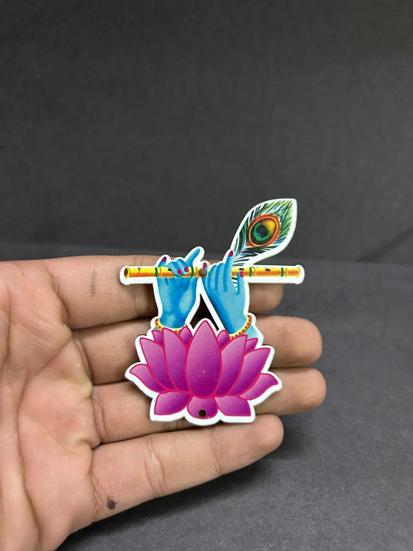 Krishna Murli With Lotus - Printed Cutout