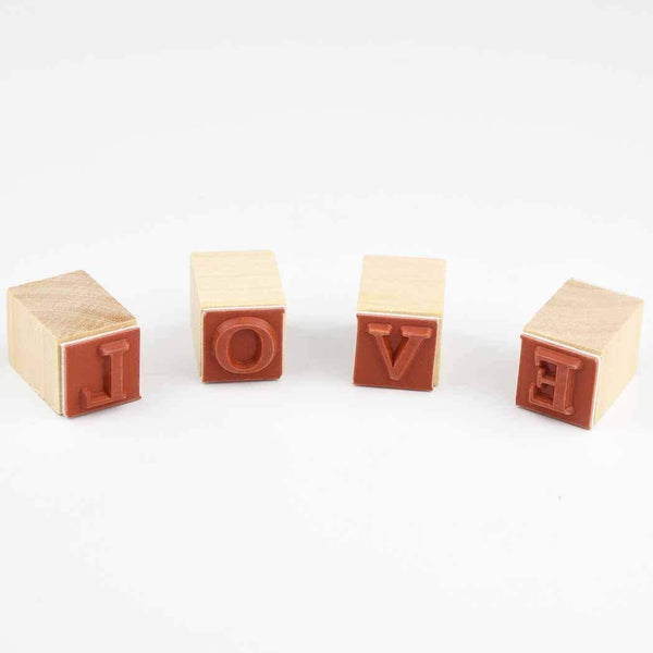 Wooden Capital Alphabet Letters Rubber Stamp