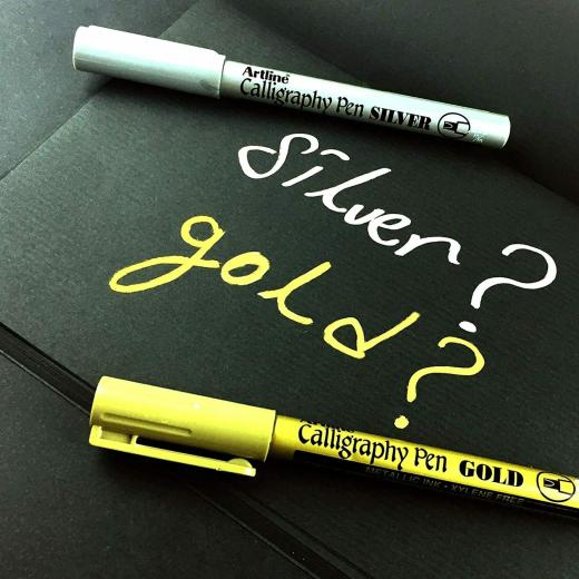 Gold Metallic Calligraphy Pen 2.5mm