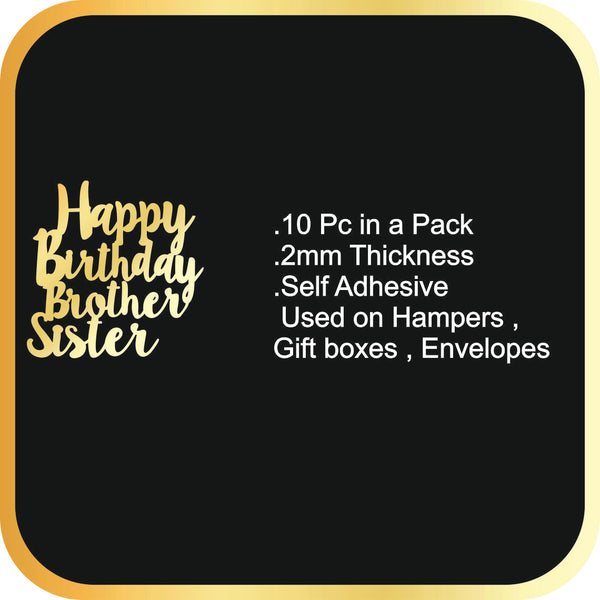 Happy Birthday Brother Sister #1 Acrylic cutout - 10pc/pack