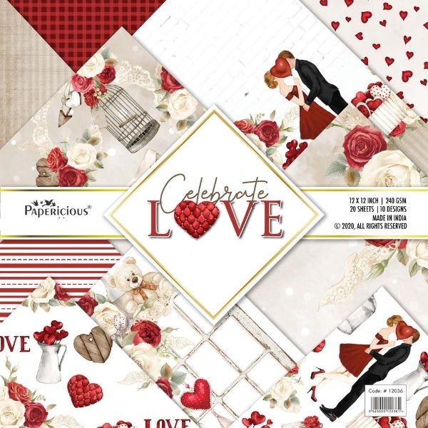 Celebrate Love - Designer Pattern 12x12 inch / 20 sheets