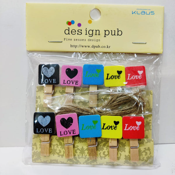 Love wooden clips