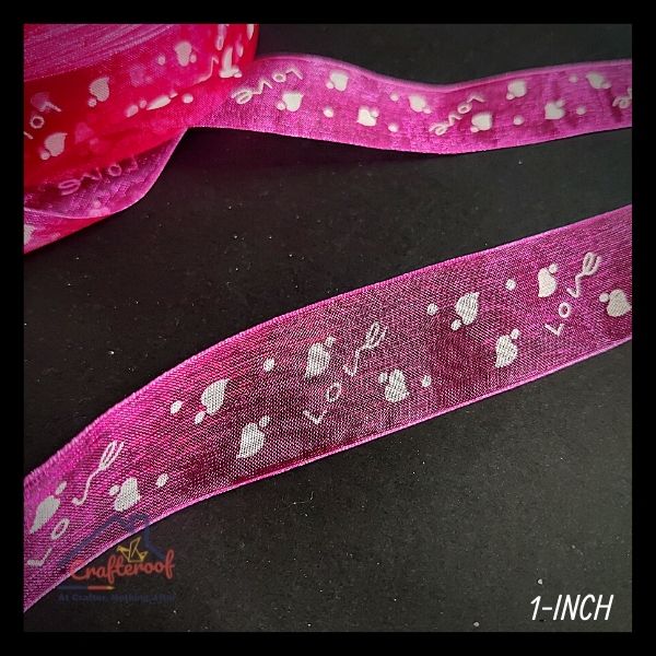 Love Organza Ribbon 1 inch – Dark Pink