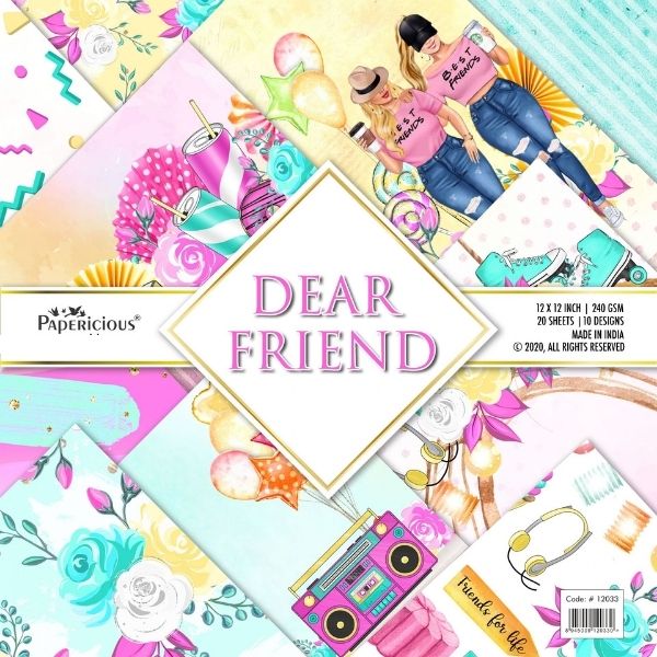 Dear Friend - Designer Pattern - 12x12 inch / 20 sheets