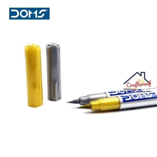 Doms Metallic Brush Pen - Gold & Silver