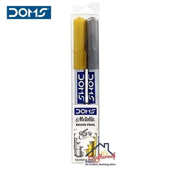 doms brush pen golden and silver