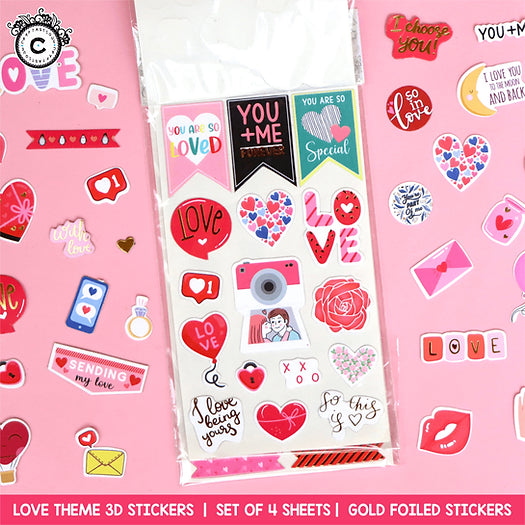 3D Stickers Love Theme