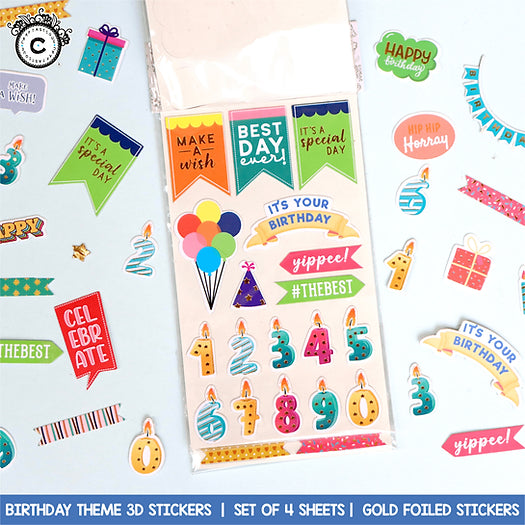 3D Stickers Birthday Theme