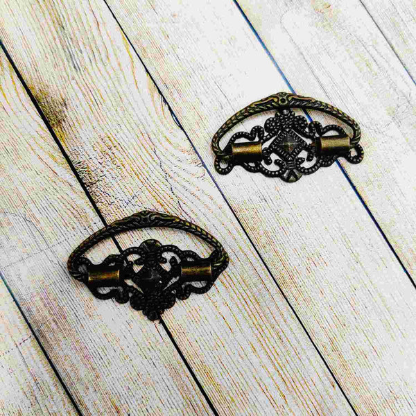 Antique Metal Handle Engraved-2pc