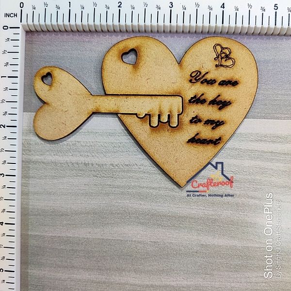 Heart Key Lock -Mdf Cutout
