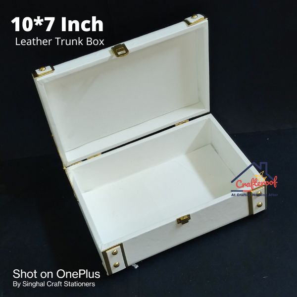 Leather Trunk Box - White - 10*7 inch