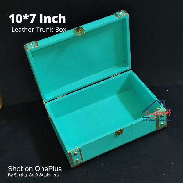 Leather Trunk Box - Turquoise - 10*7 inch