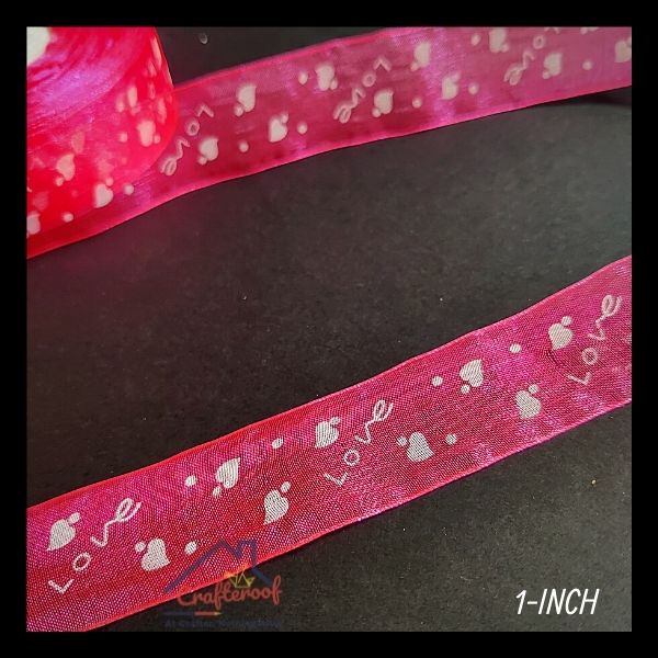 Love Organza Ribbon 1 inch – Light Pink