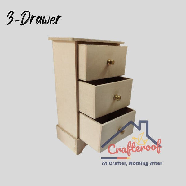 Three Drawer Box With Brass knob