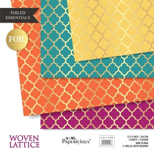 Wooven Lattice - Golden Foiled 12x12 inch / 12 sheets