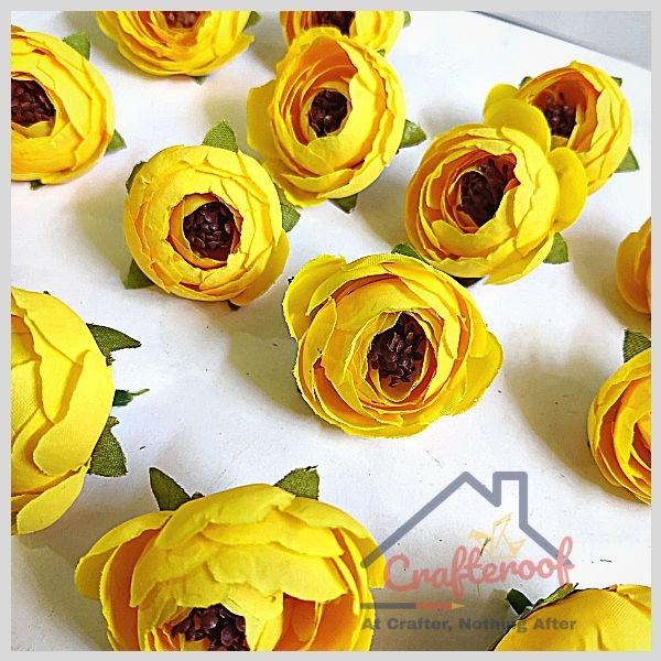 Yellow Peony Flower - 20pcs