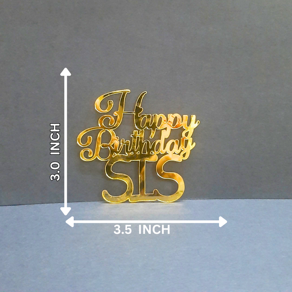 Happy Birthday Sis #1 Acrylic cutout - 10pc/pack