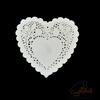6 inch Heart Doily – White