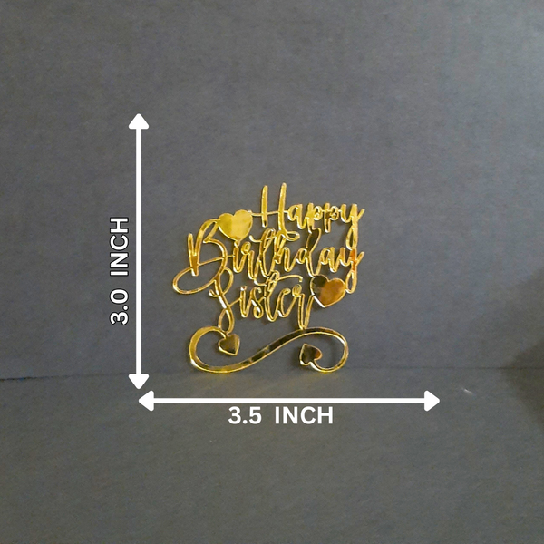 Happy Birthday Sister #2 Acrylic cutout - 10pc/pack