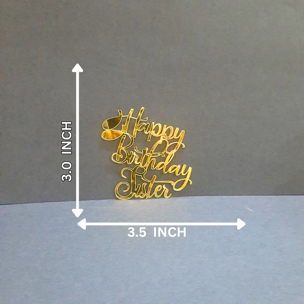 Happy Birthday Sister #4 Acrylic cutout - 10pc/pack