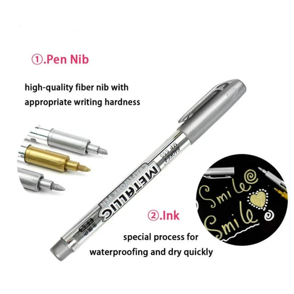 Baoke Silver Metallic Marker Pen