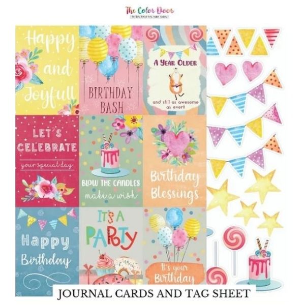Birthday bash journal cards & tagsheet