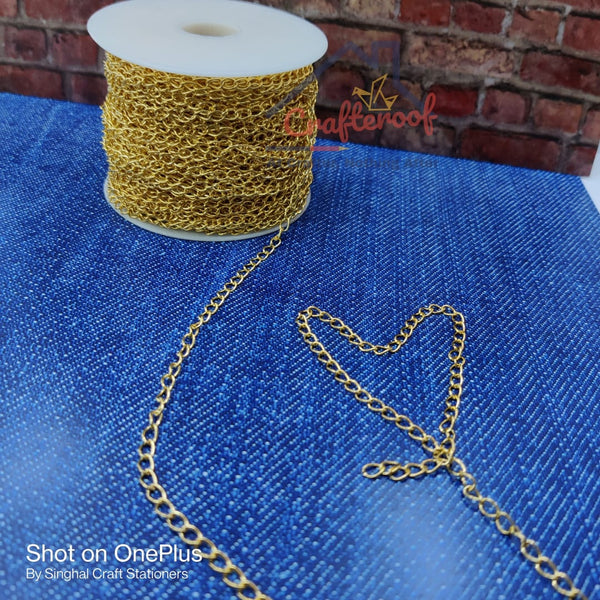 Golden Metal Chain Roll - 50Mtr/roll