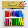 Multi Colour Wooden Clips