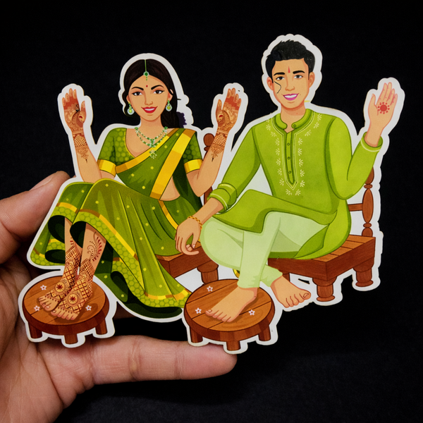 Wedding couple Mehndi #5- Printed Cutout