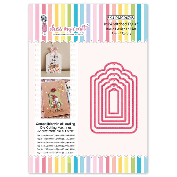 Mini Stitched Tag #3 - Basic Designer Dies