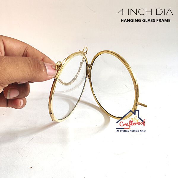 Hanging Circle Glass Frame - 4 Inch Dia