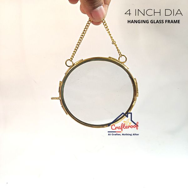 Hanging Circle Glass Frame - 4 Inch Dia