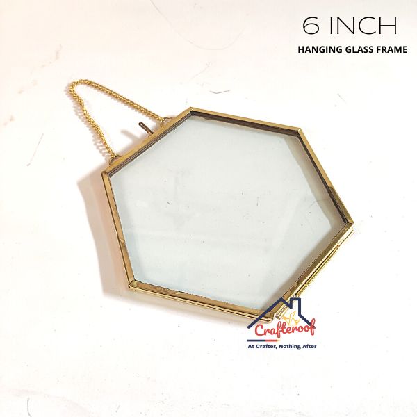 Hanging Hexagon Glass Frame - 6*5 Inch