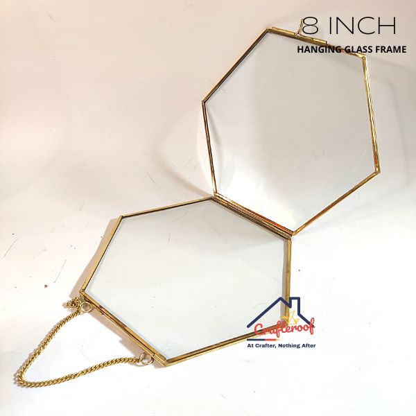 Hanging Hexagon Glass Frame - 8*7 Inch