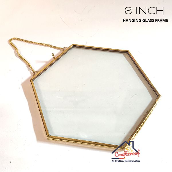 Hanging Hexagon Glass Frame - 8*7 Inch