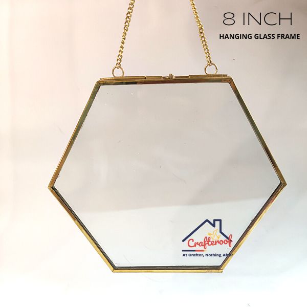 Hanging Hexagon Glass Frame - 8*7 Inch