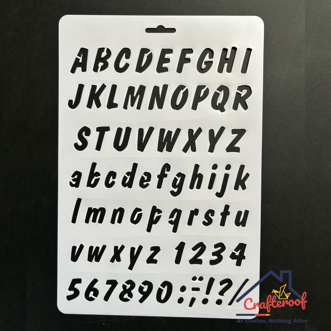 Italic Script Numbers Italic Alphabet & Numbers Stencil – Crafteroof