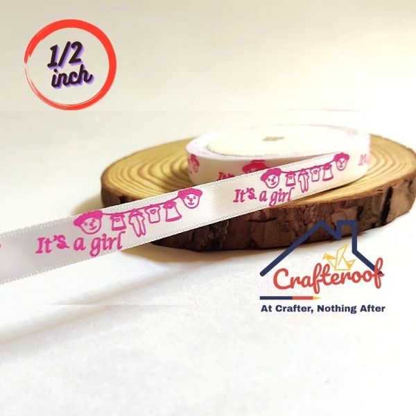Its a girl Ribbon 1/2inch - 10yrd/pack