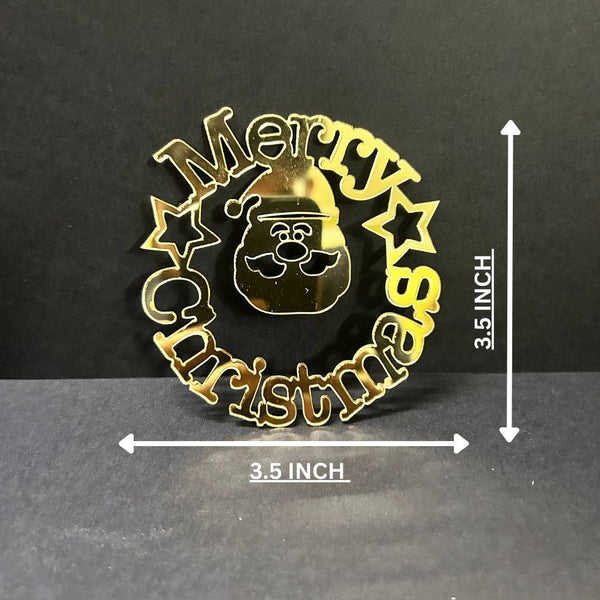 Merry Christmas #3 Golden Acrylic Cutout – 10pcs/pack