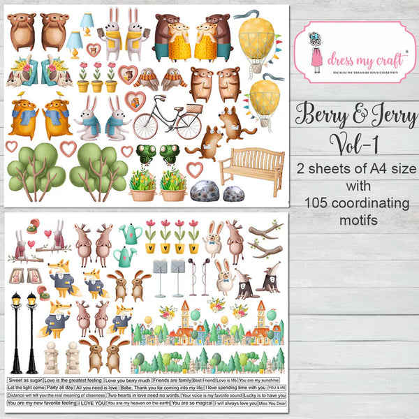 Berry & Jerry Motif Sheets Vol-1